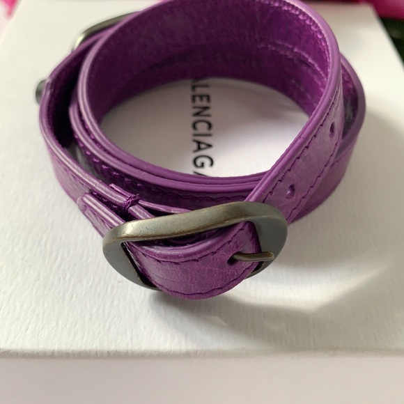 ❤️🔥❤️Balenciaga triple wrap purple leather bracelet NEW❤️🔥❤️ - Picture 5 of 9